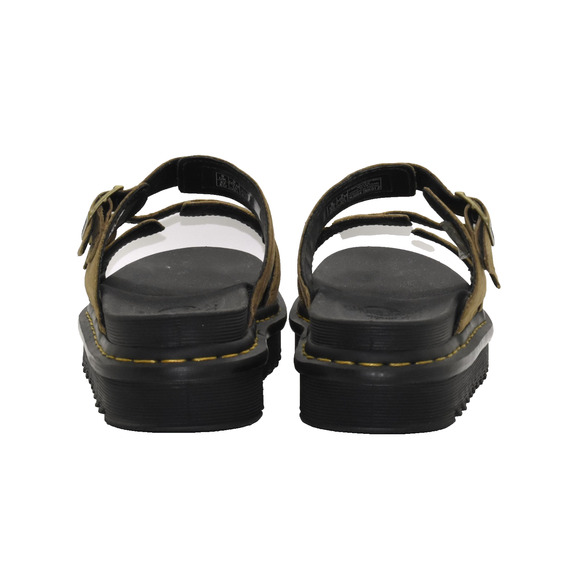 B0 Auth DR MARTENS Myles Tan Nubuck Buckle Strap Slide Sandals Size US 9 EU 42